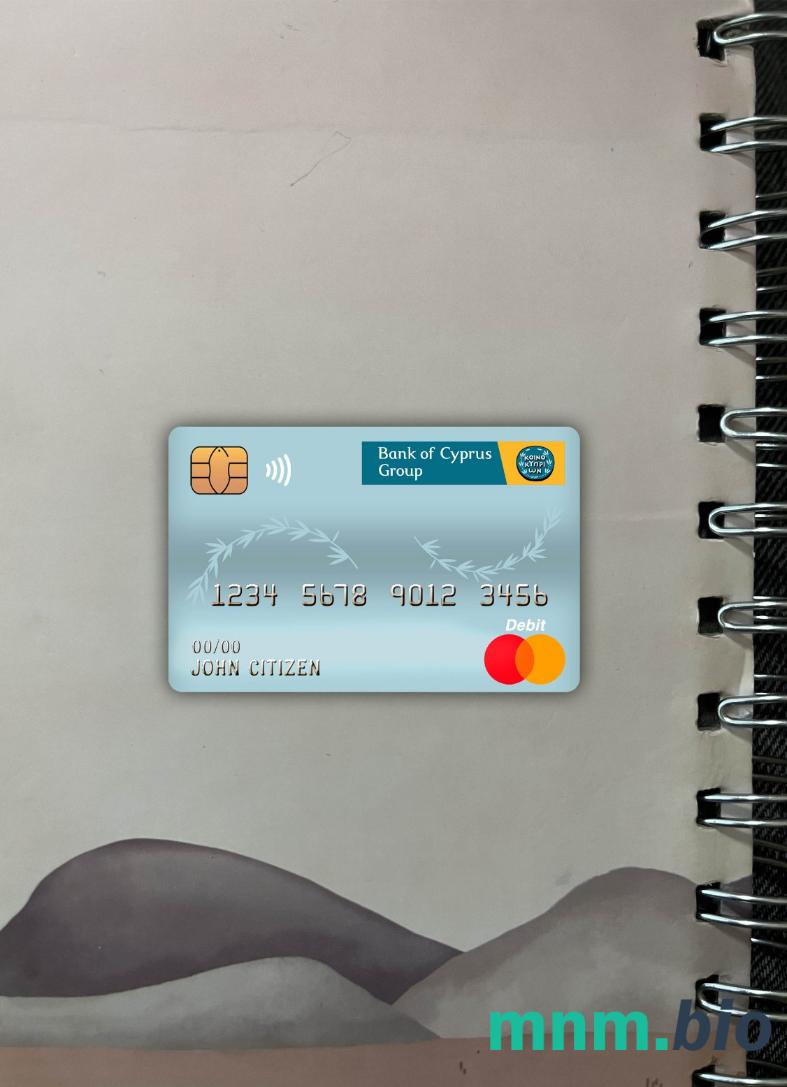 Cyprus bank of cyprus bank master obciążyć card wygląd fotograficzny skan PSD + zdjęcie